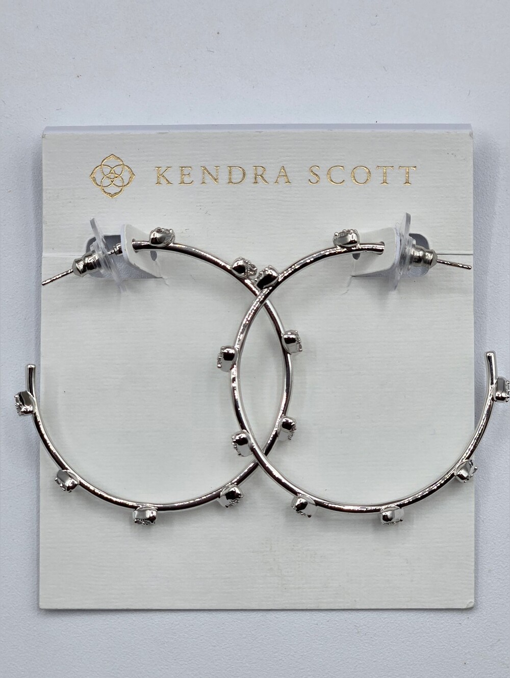 Kendra Scott NWT Haven Heart Hoop Earrings Silver Plated